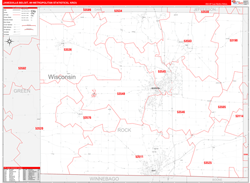 Janesville-Beloit Red Line<br>Wall Map